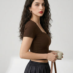 Brown crop top view 11