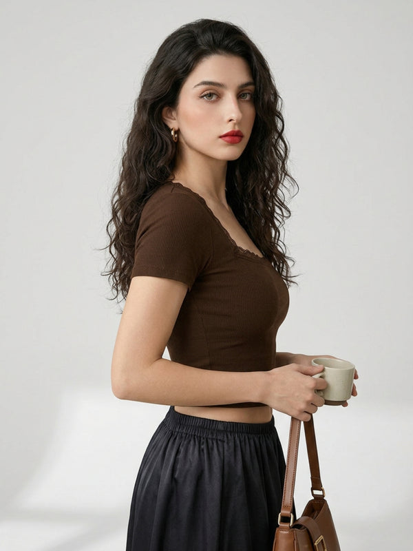 Brown crop top view 11