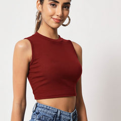 maroon top
