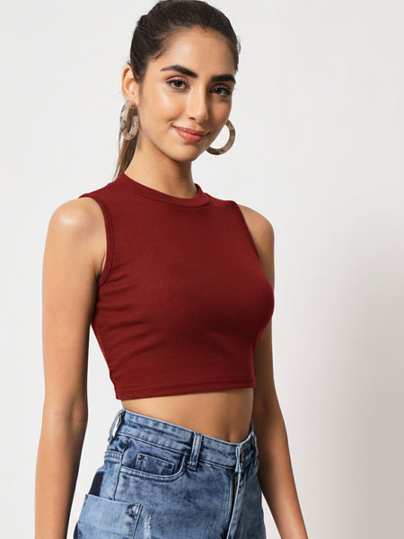 maroon top