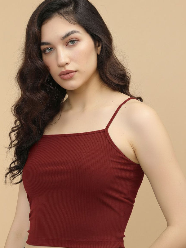maroon top