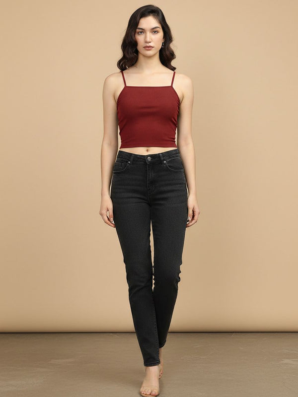 maroon top