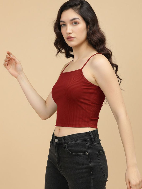 maroon top