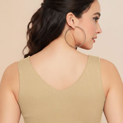 beige top