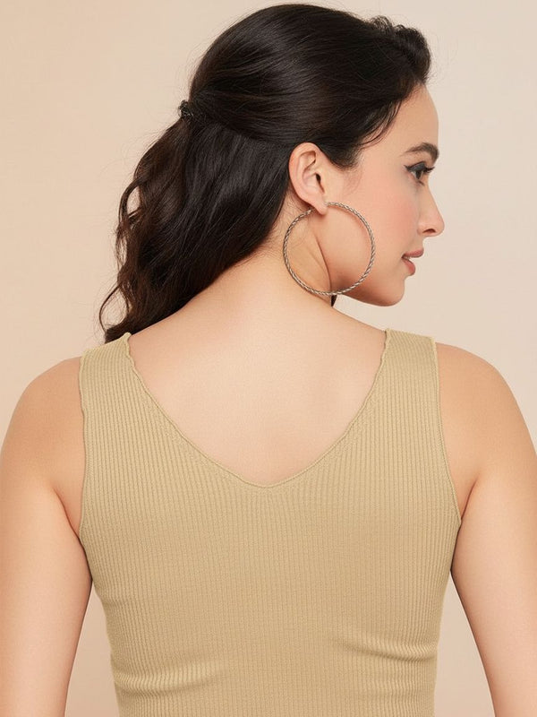 beige top