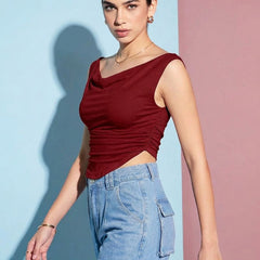 maroon top