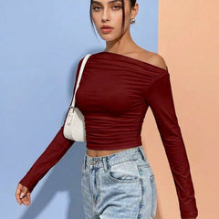 maroon top