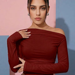 maroon top