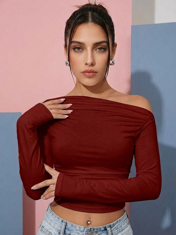 maroon top