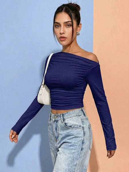 dark blue top