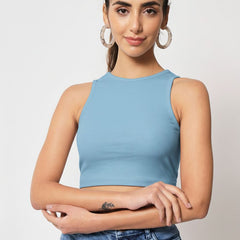 light blue top