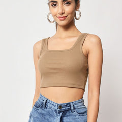beige top