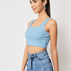 light blue top