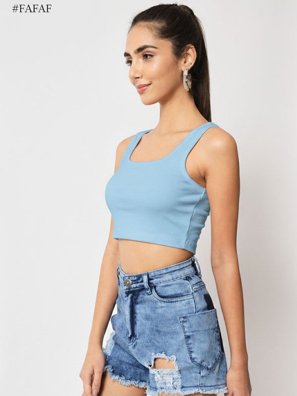 light blue top