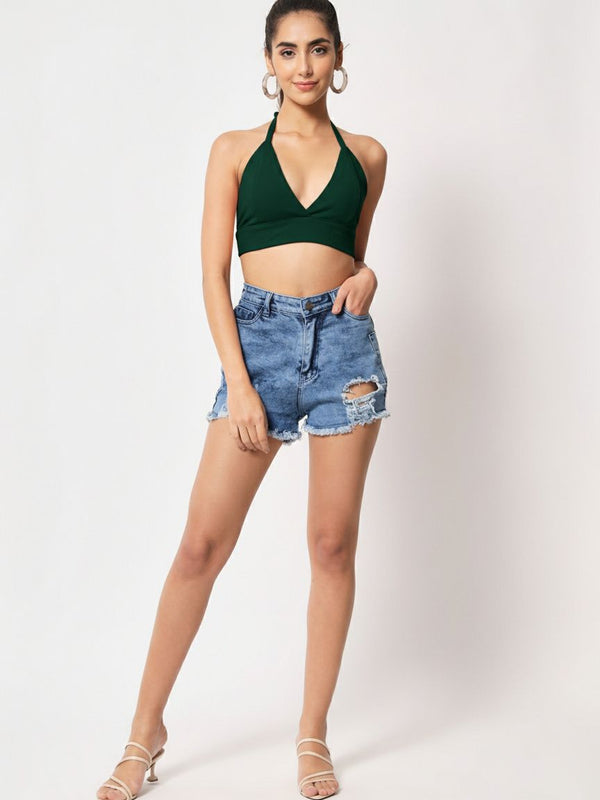 dark green top