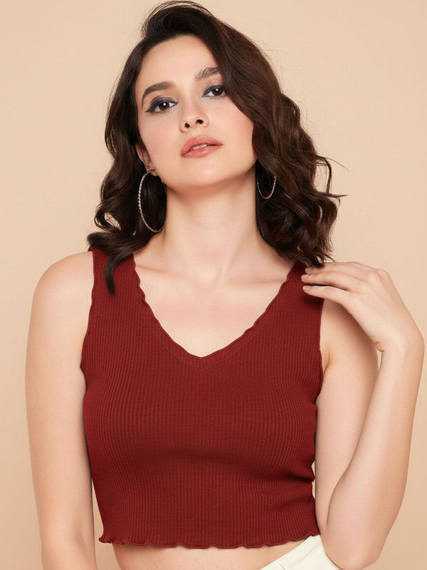 maroon top