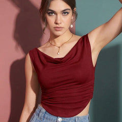 maroon top