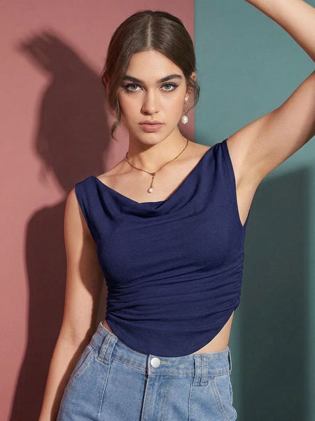 dark blue top