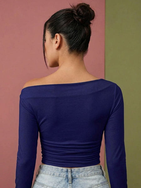 dark blue top