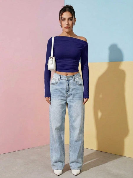 dark blue top