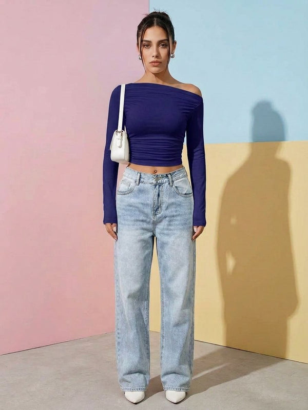 dark blue top