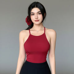 maroon top