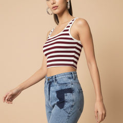 maroon top