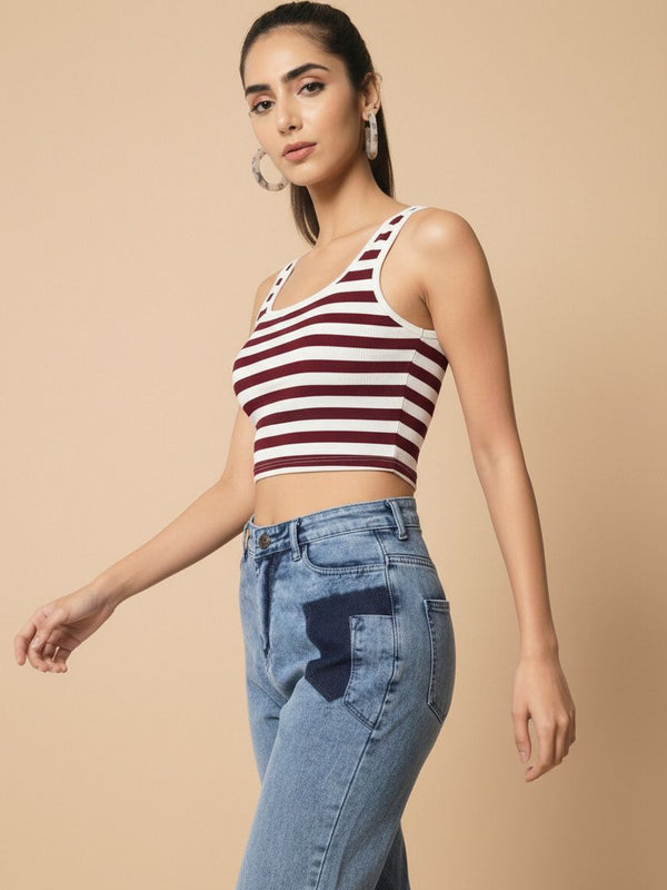 maroon top