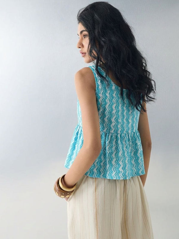 light blue top