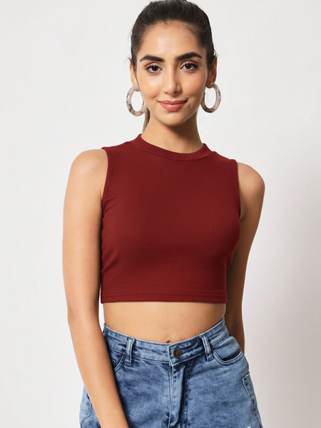 maroon top