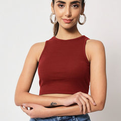 maroon top