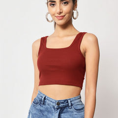 maroon top