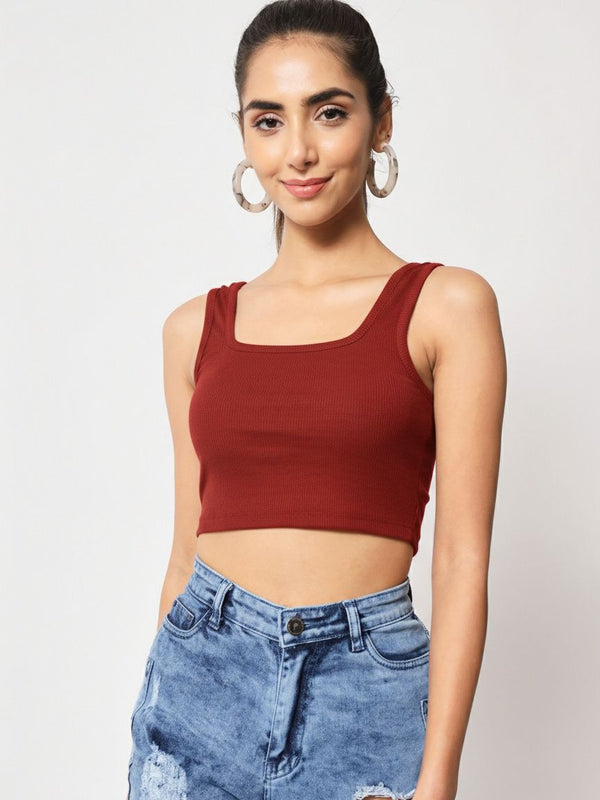maroon top
