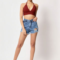 maroon top