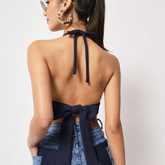 dark blue top