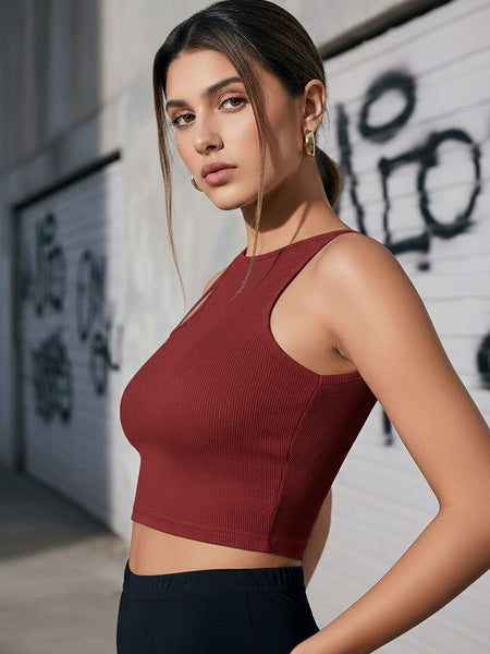 maroon top
