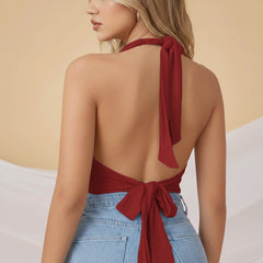 maroon top
