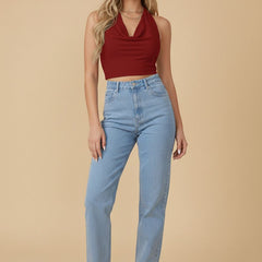 maroon top