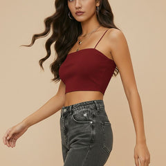 maroon top