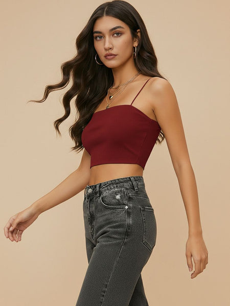 maroon top