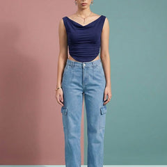 dark blue top