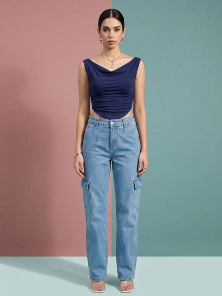 dark blue top