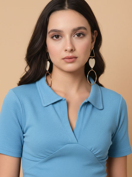 light blue top