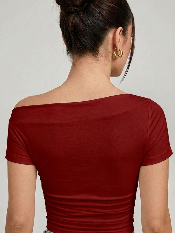 maroon top