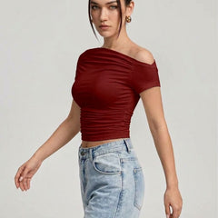 maroon top