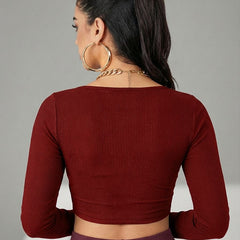 maroon top