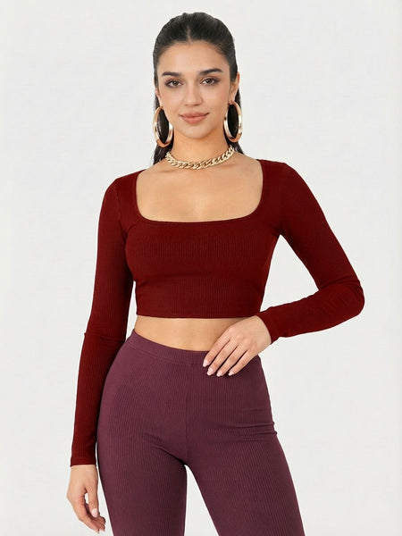maroon top