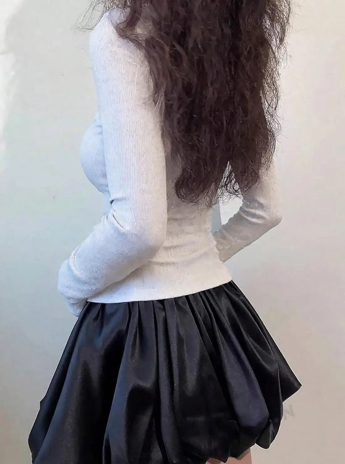 Istyle Can White Women’s Ribbed Square Neck Puff Sleeve Top Istyle Can