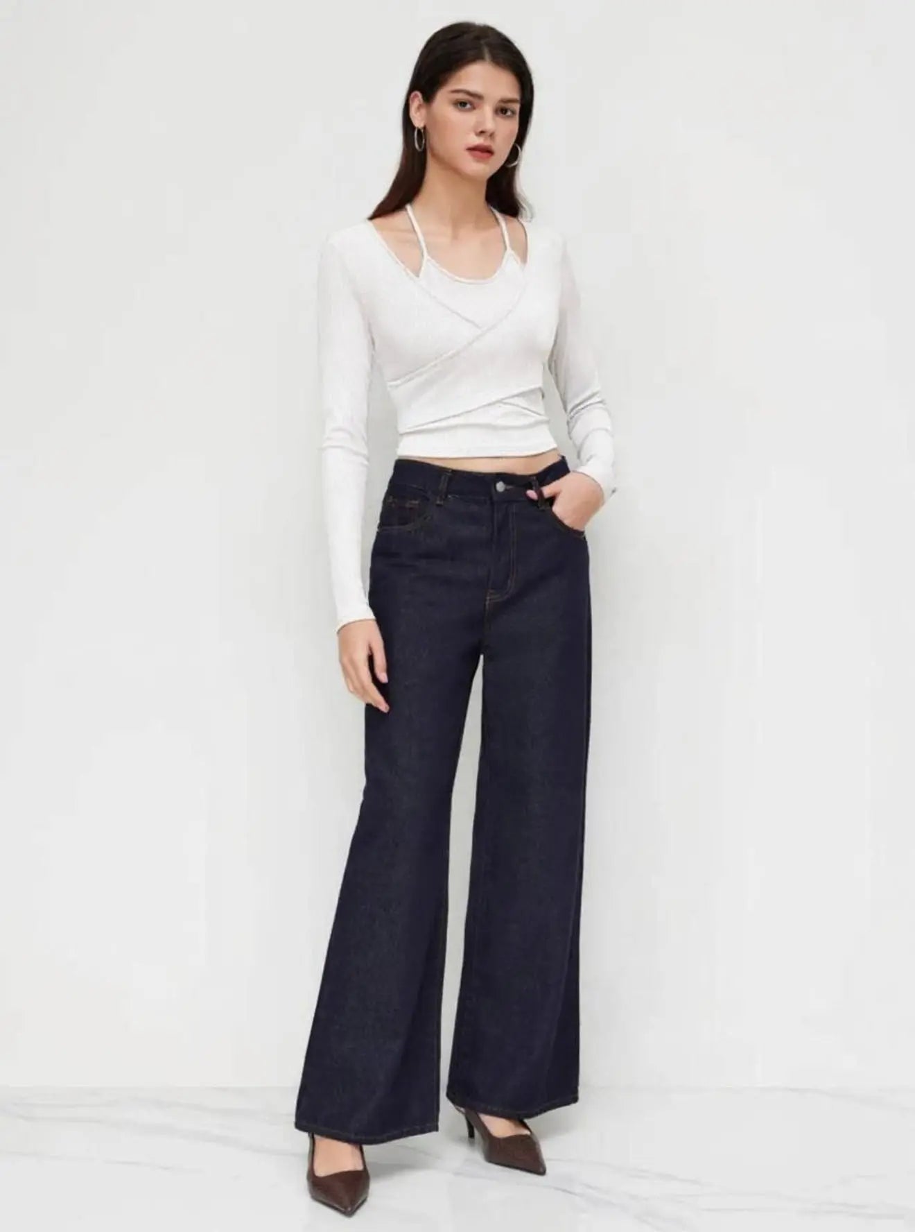 Istyle Can White Women’s Halter Neckline Knotted Cross-Wrap Crop Top My Store