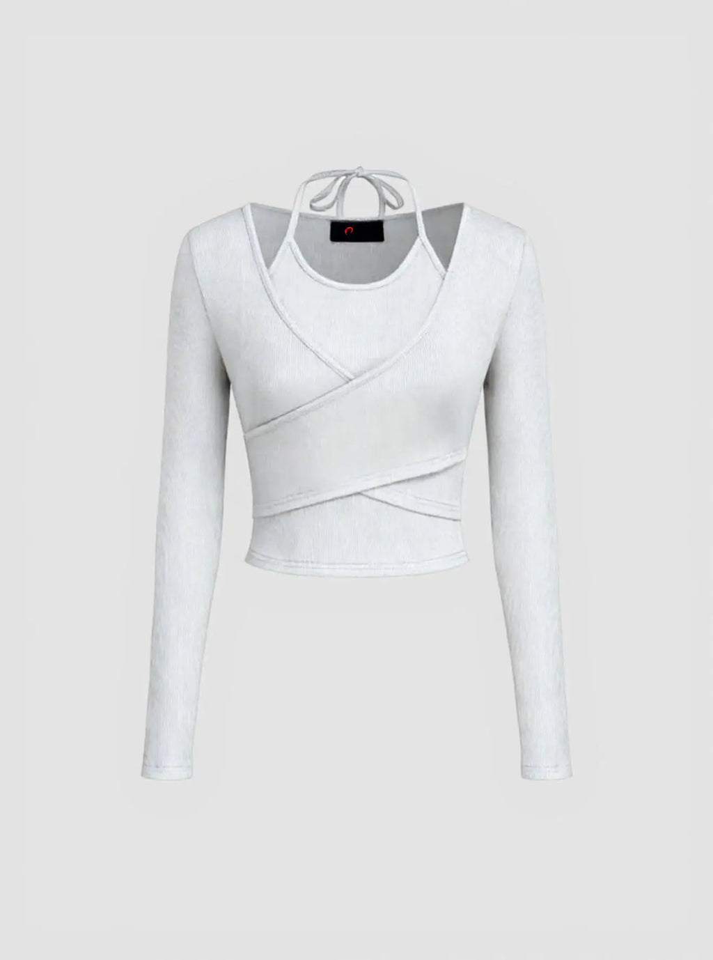 Istyle Can White Women’s Halter Neckline Knotted Cross-Wrap Crop Top My Store